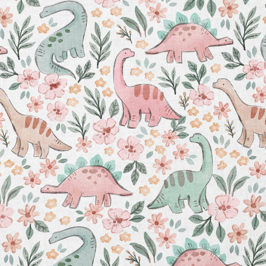 0.5m Baumwolle Blumen-Dinos *VORBESTELLUNG: Lieferzeit 4-6 Wochen*