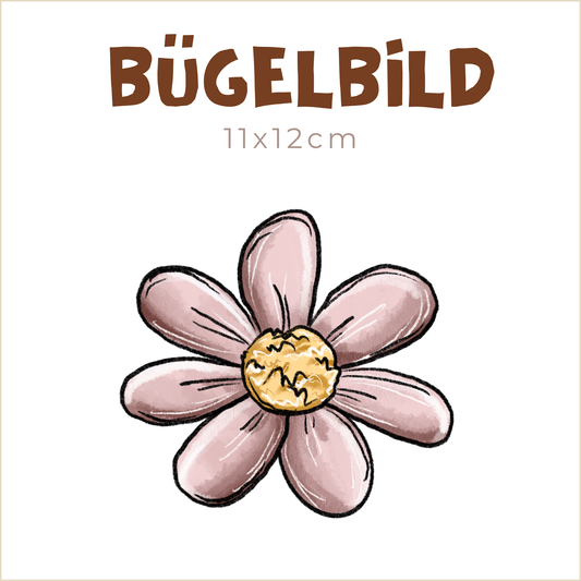 Bügelbild Blumenhase Blume | 11x12cm