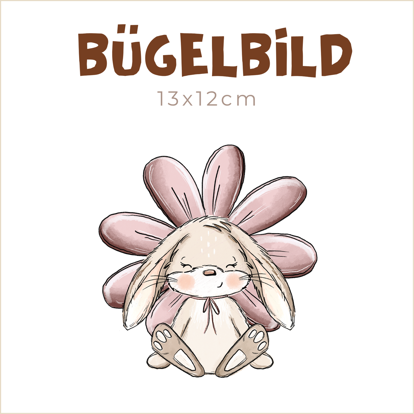 Bügelbild Blumenhase sitzend | 13x12cm