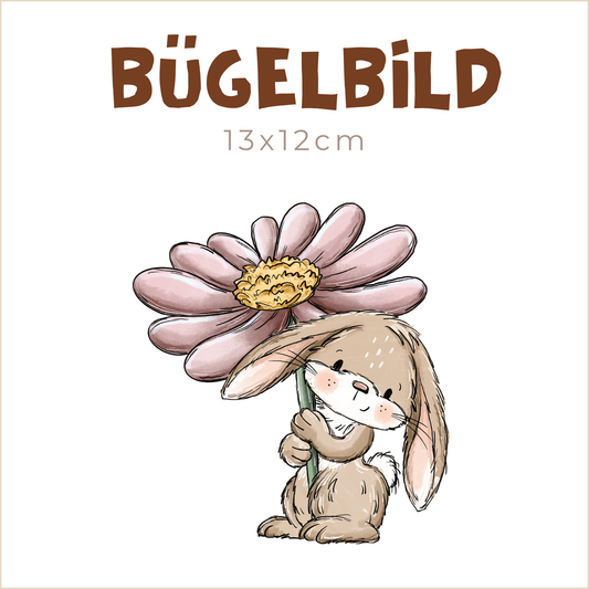 Bügelbild Blumenhase stehend | 13x12cm