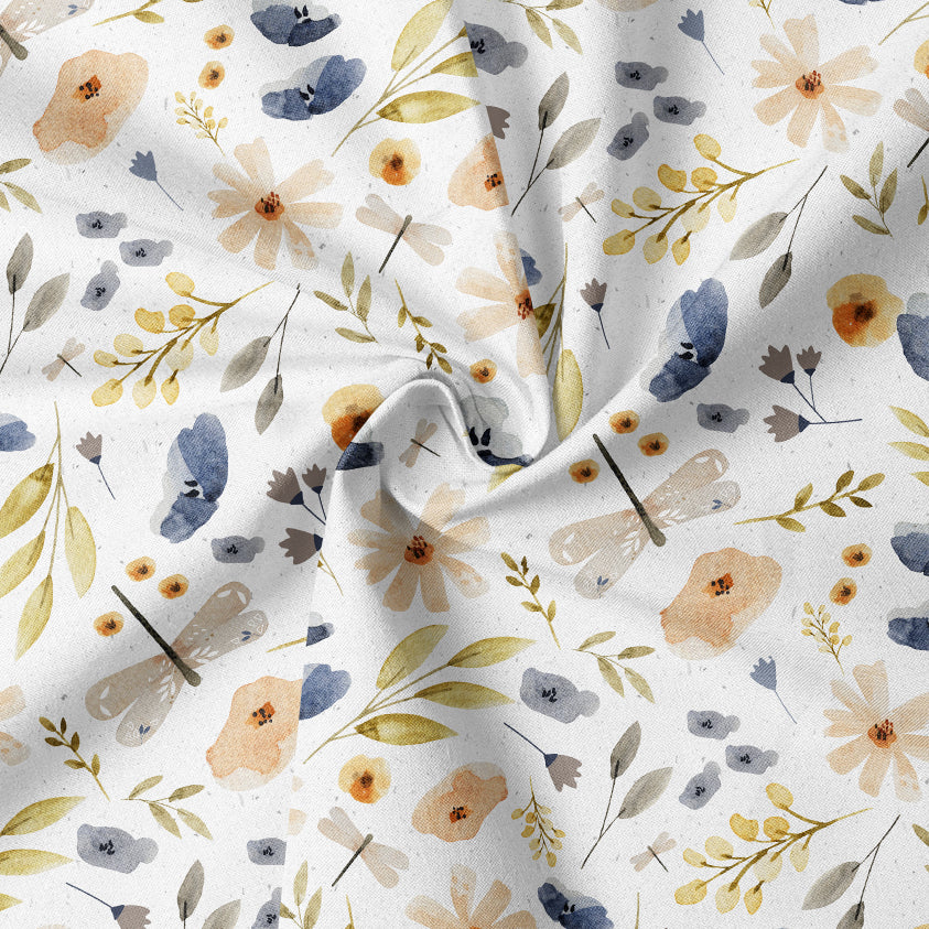 0.5m BIO French Terry Blumenwiese white
