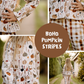 RESTSTÜCK 50cm French Terry Boho Pumpkin Stripes