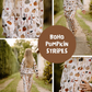 RESTSTÜCK 50cm French Terry Boho Pumpkin Stripes