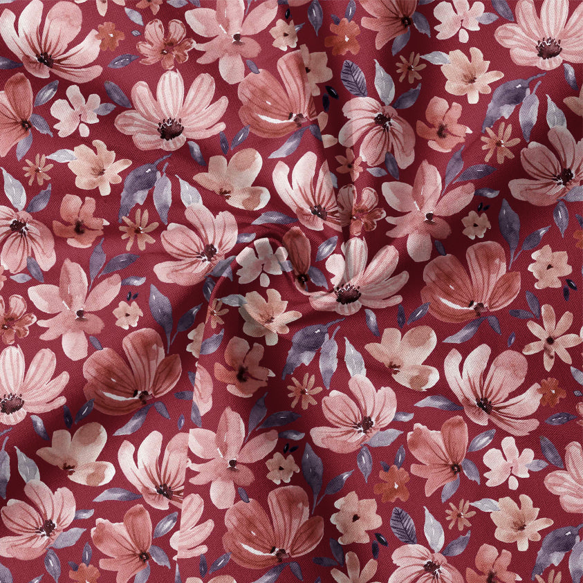 0.5m BIO French Terry Boho Floral berry *COMING SOON*