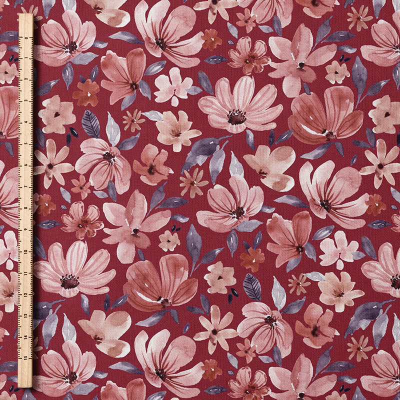 0.5m BIO French Terry Boho Floral berry *COMING SOON*