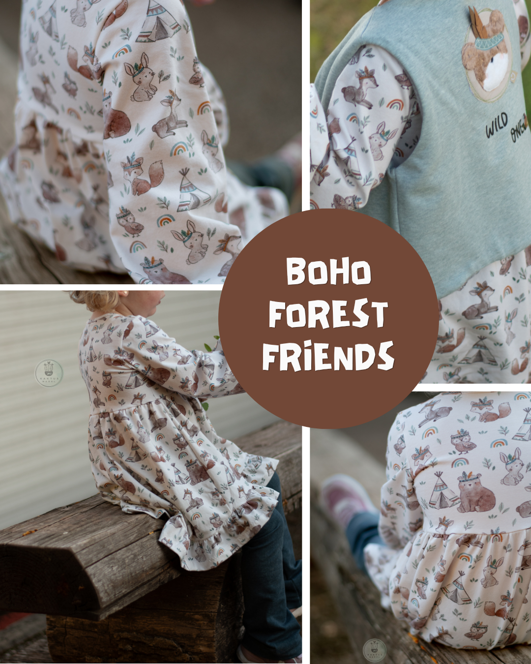 0.5m French Terry Boho Forest Friends *STOFFÜBERSICHT*