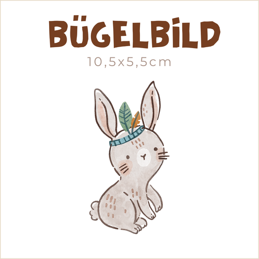 Bügelbild Boho Forest Friends: Hase | 10,5x5,5cm