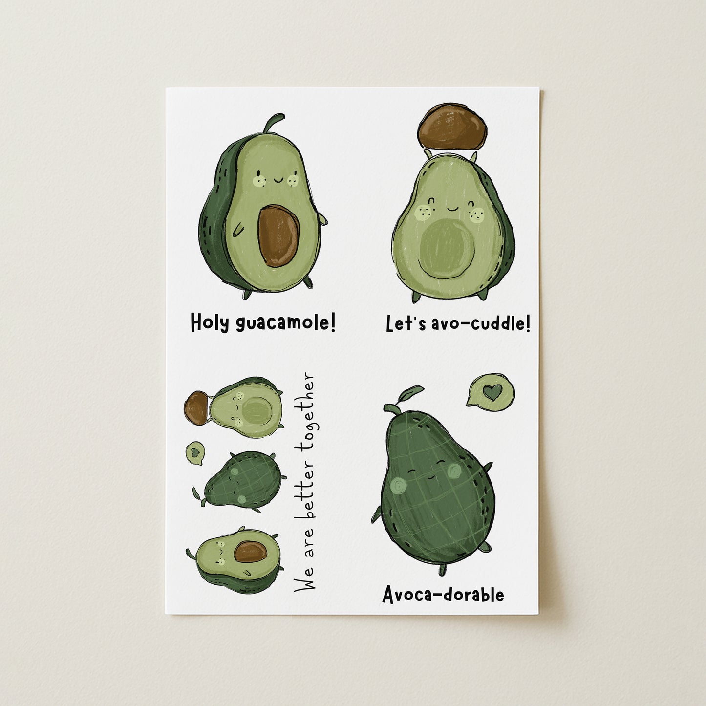 Bügelbild-Bogen Avocado