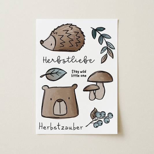 Bügelbild-Bogen Herbsties