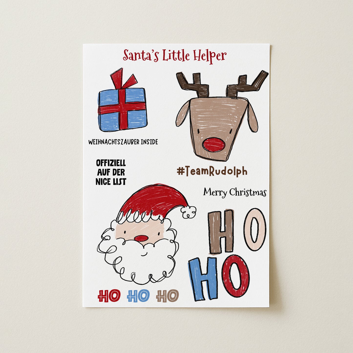 Bügelbild-Bogen Hohoho