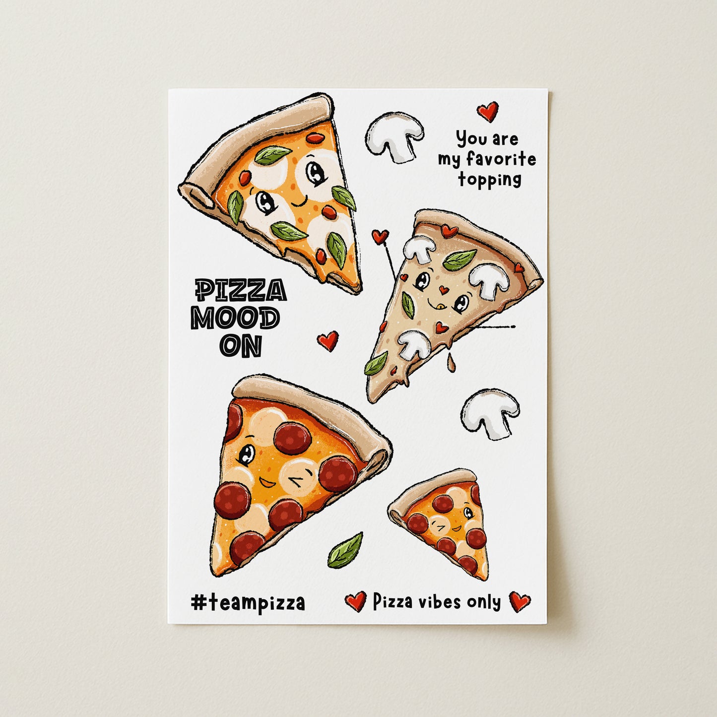 Bügelbild-Bogen Pizza