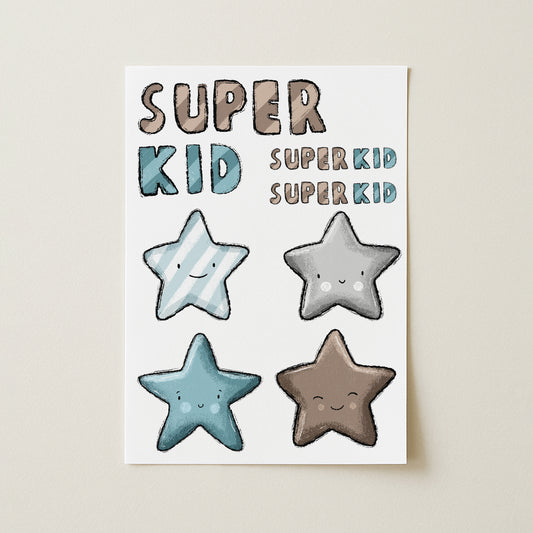 Bügelbild-Bogen Superkid