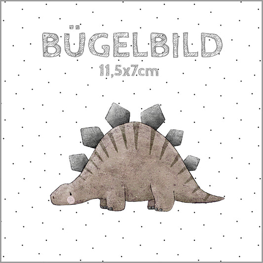 Bügelbild Dinos: Stegosaurier braun | 11,5x7cm