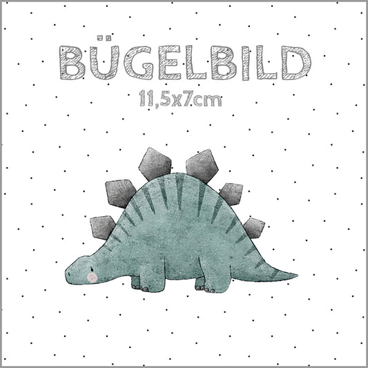 Bügelbild Dinos: Stegosaurier grün | 11,5x7cm