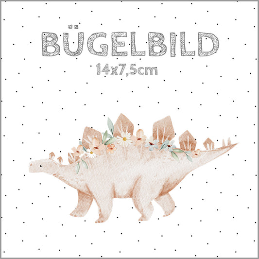Bügelbild Floweratops |  14x7,5cm
