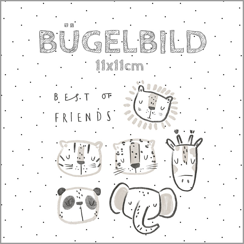 Bügelbild Tete: Best of Friends | 11x11cm
