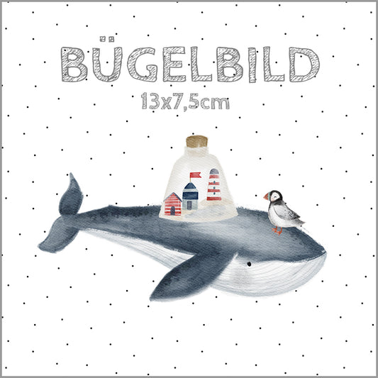Bügelbild Whale | 13x7,5cm