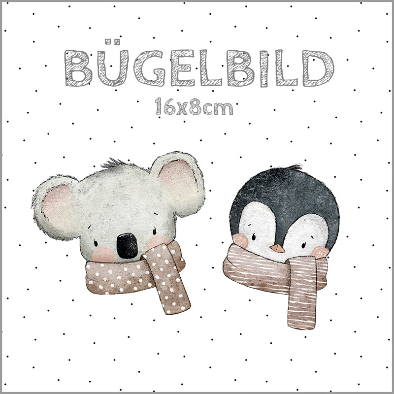 Bügelbild Winter-Safari beige | 16x8cm