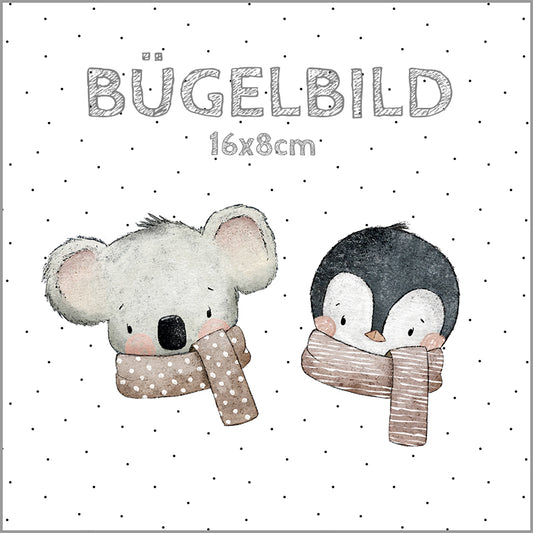 Bügelbild Winter-Safari beige | 16x8cm