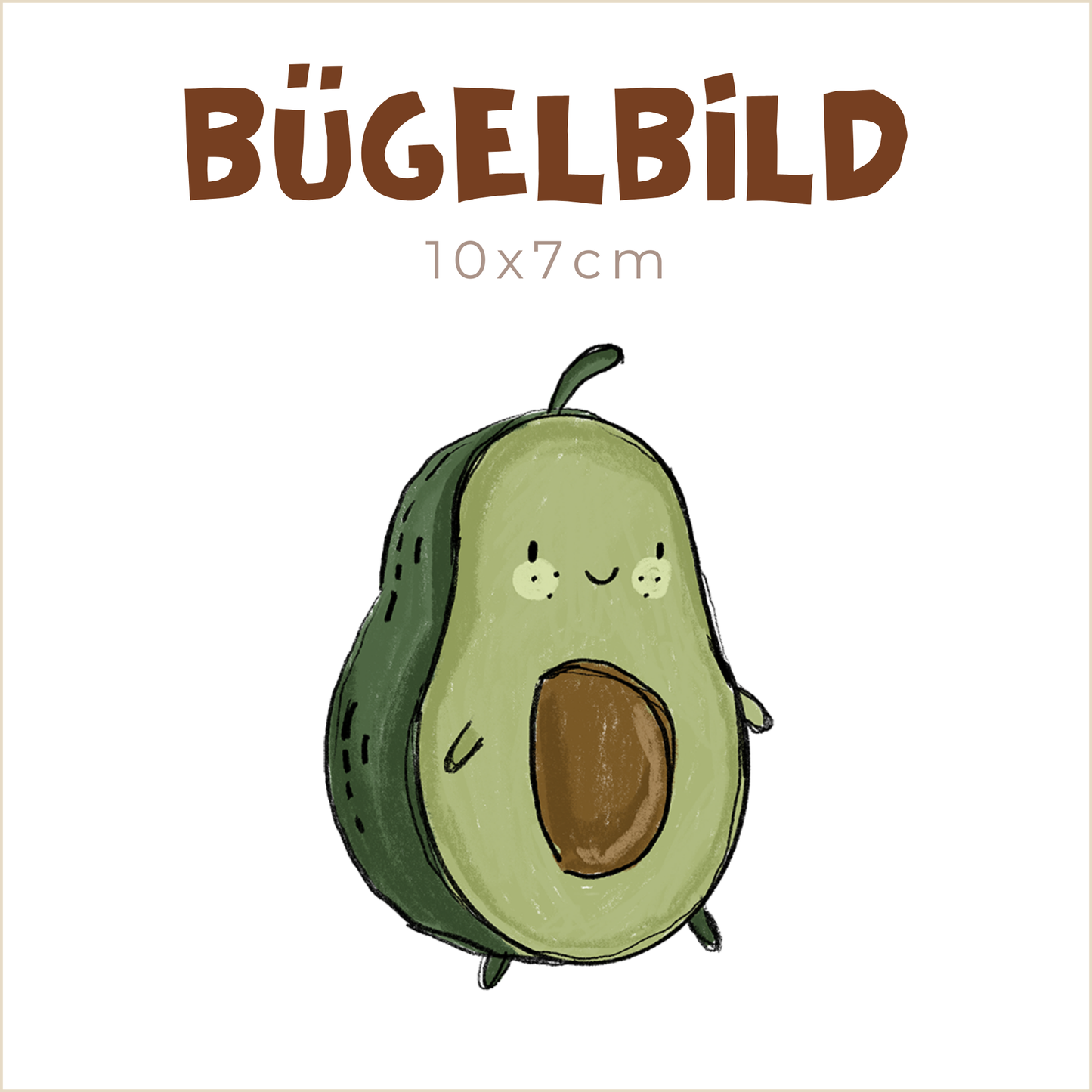 Bügelbild Avocado 3 | 10x7cm