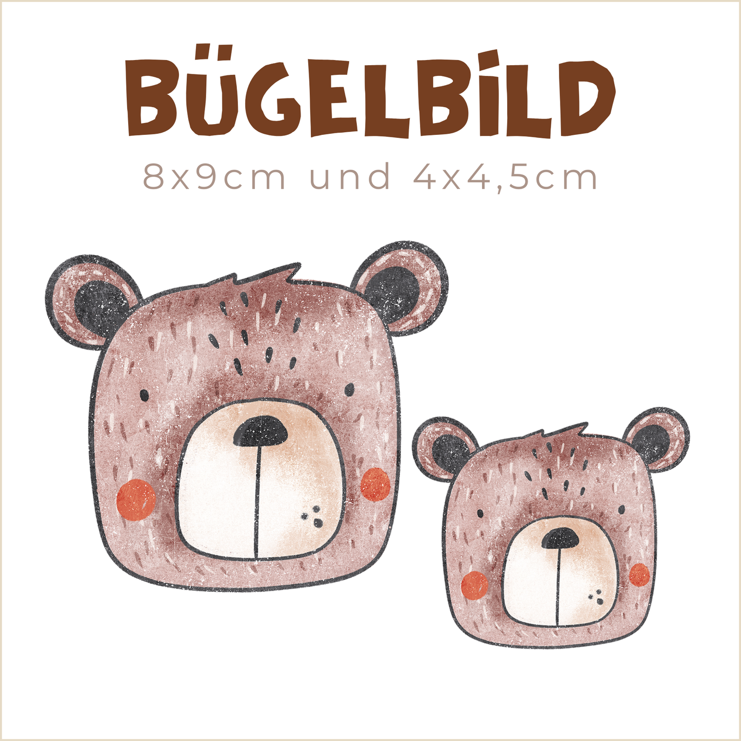 Bügelbild Bären-Set  | 8x9cm und 4x4,5cm