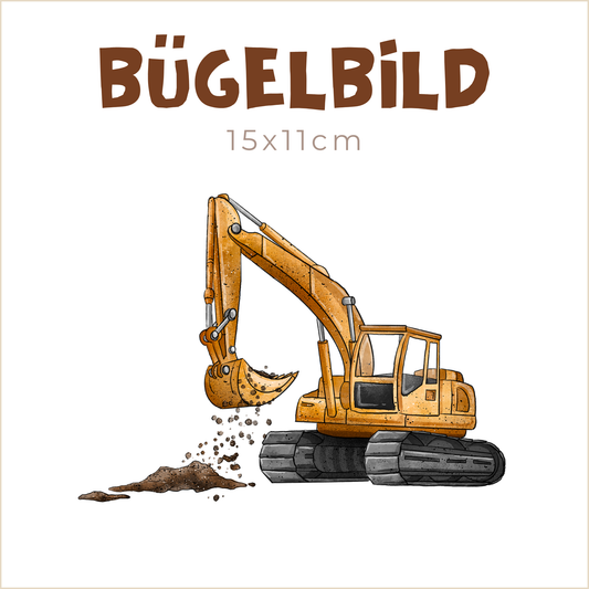 Bügelbild Baggerzeit | 15x11cm