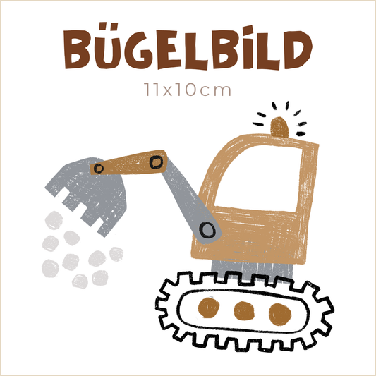 Bügelbild Baufahrzeuge | Bagger empty | 11x10cm
