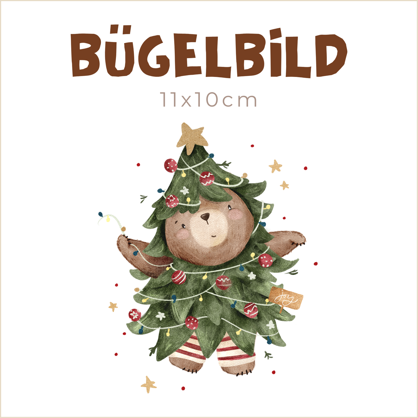 Bügelbild Beary Christmas Tree | 11x10cm