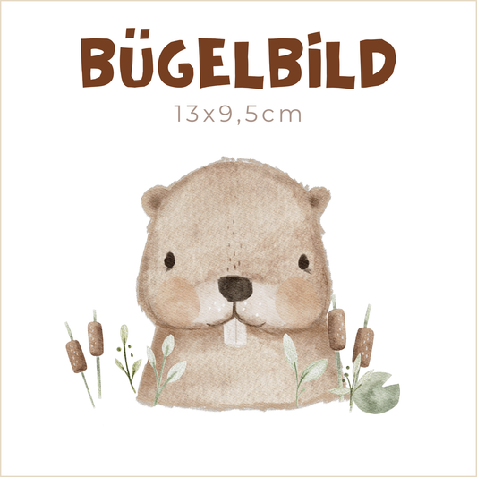 Bügelbild Biber Lenny | 13x9,5cm