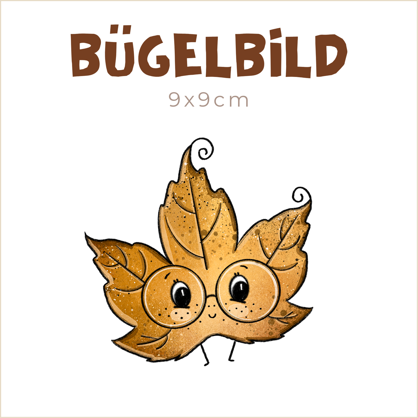 Bügelbild Blätterliebe gelb | 9x9cm