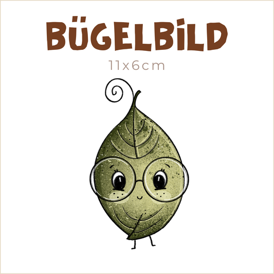 Bügelbild Blätterliebe grün  | 11x6cm