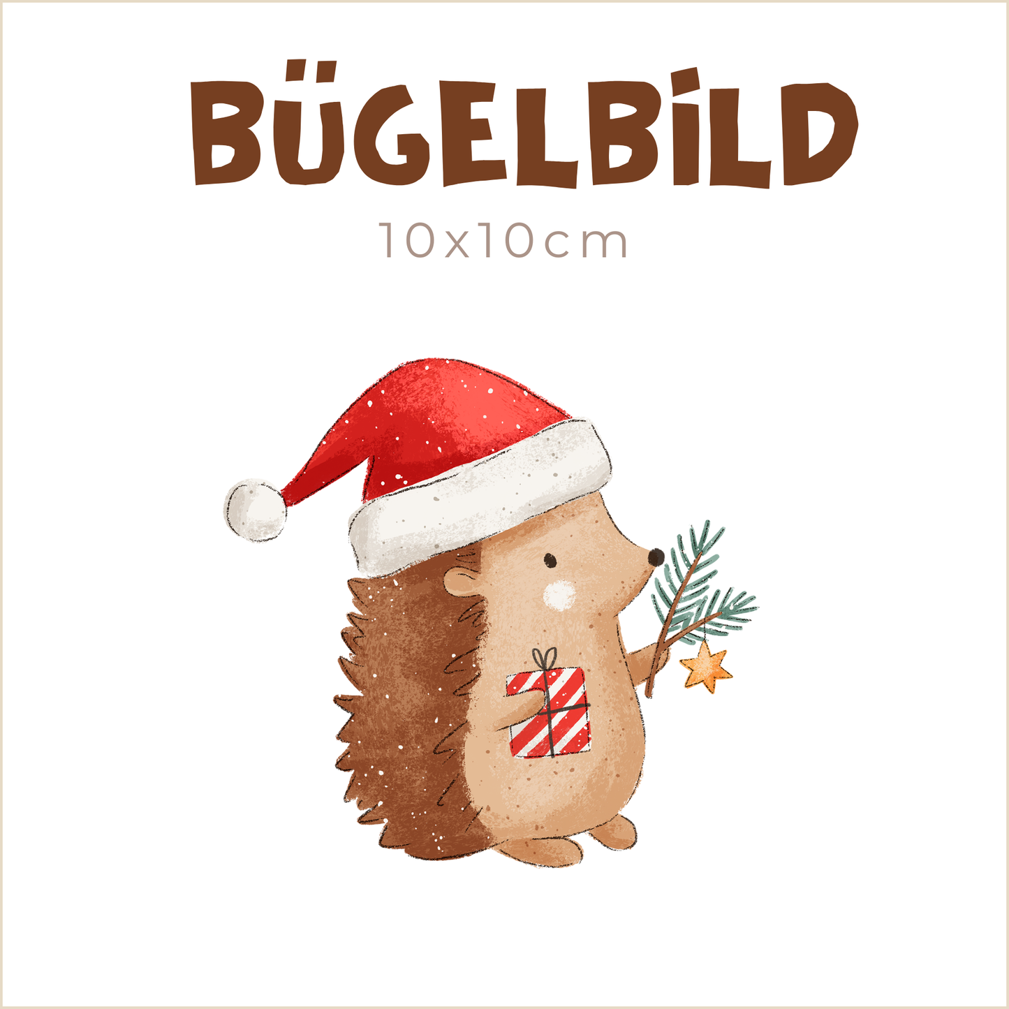 Bügelbild Christmas Hedgehog | 10x10cm