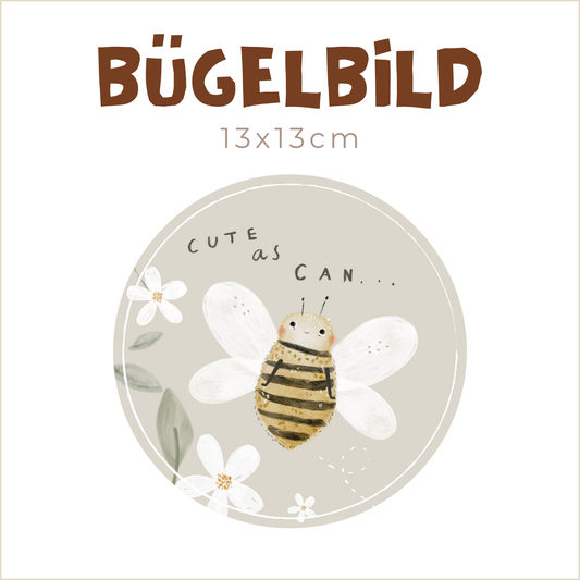 Bügelbild Cute as can Bee | 13x13cm