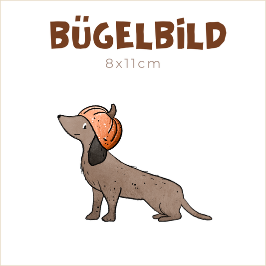 Bügelbild Dackel-Spuk: Kürbis | 8x11cm