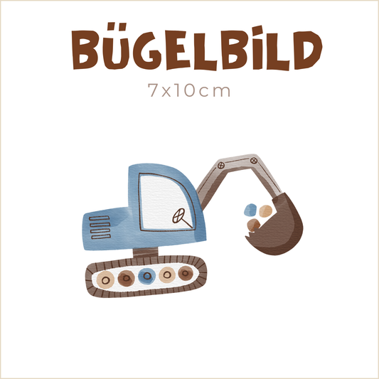 Bügelbild Diggers Time blau | 7x10cm