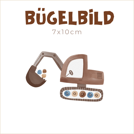 Bügelbild Diggers Time braun | 7x10cm