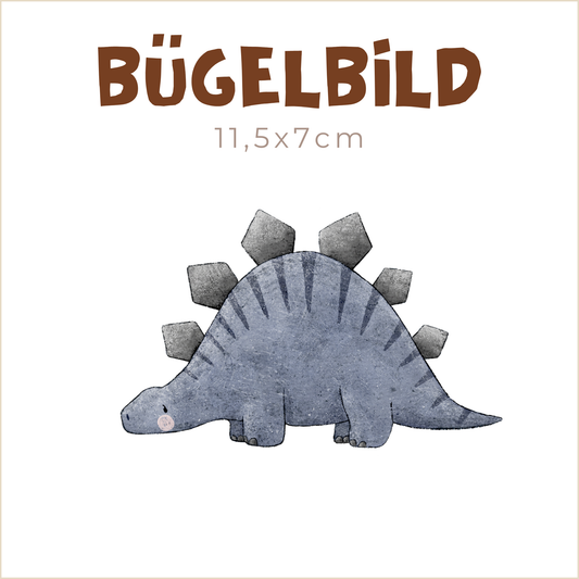 Bügelbild Dinos: Stegosaurier blau | 11,5x7cm