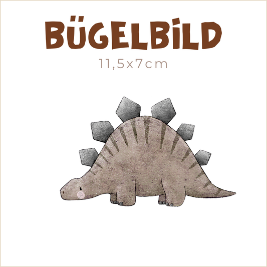 Bügelbild Dinos: Stegosaurier braun | 11,5x7cm