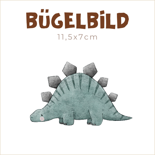 Bügelbild Dinos: Stegosaurier grün | 11,5x7cm
