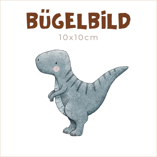 Bügelbild Dinos: T-Rex blau  | 10x10cm