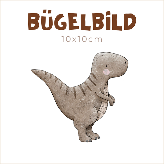 Bügelbild Dinos: T-Rex braun | 10x10cm