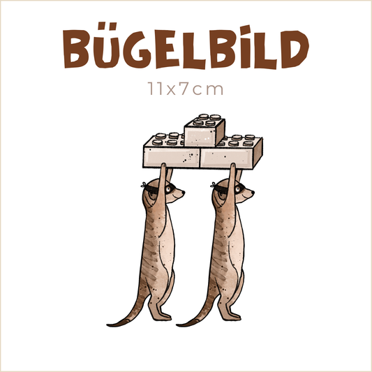 Bügelbild Erdmännchen-Brüder | 11x7cm