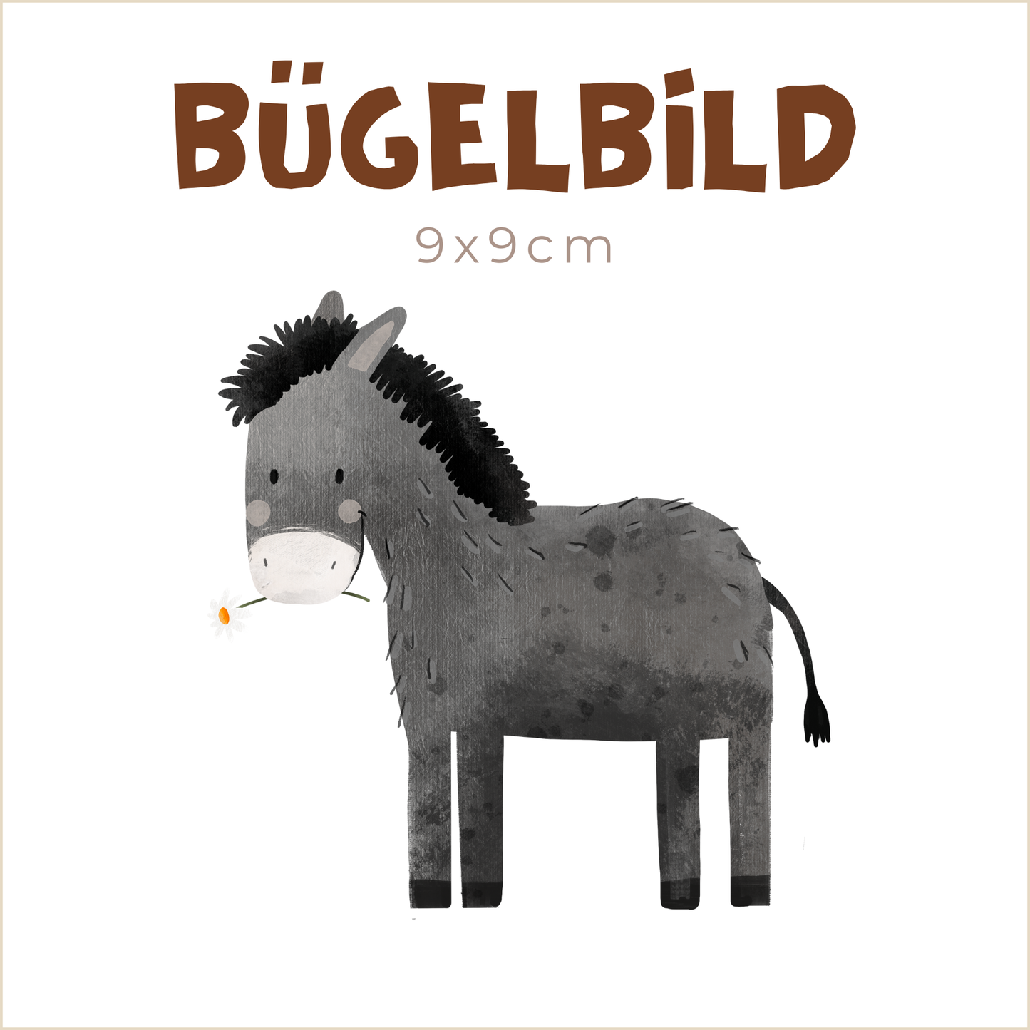 Bügelbild Esel Edwin | 9x9cm