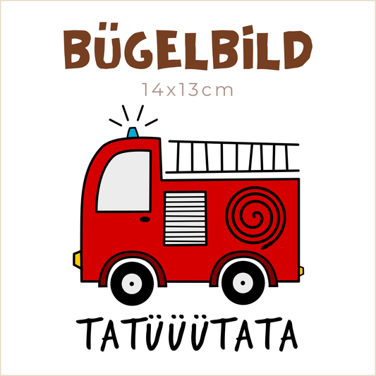 Bügelbild Feuerwehrauto | 14x13cm