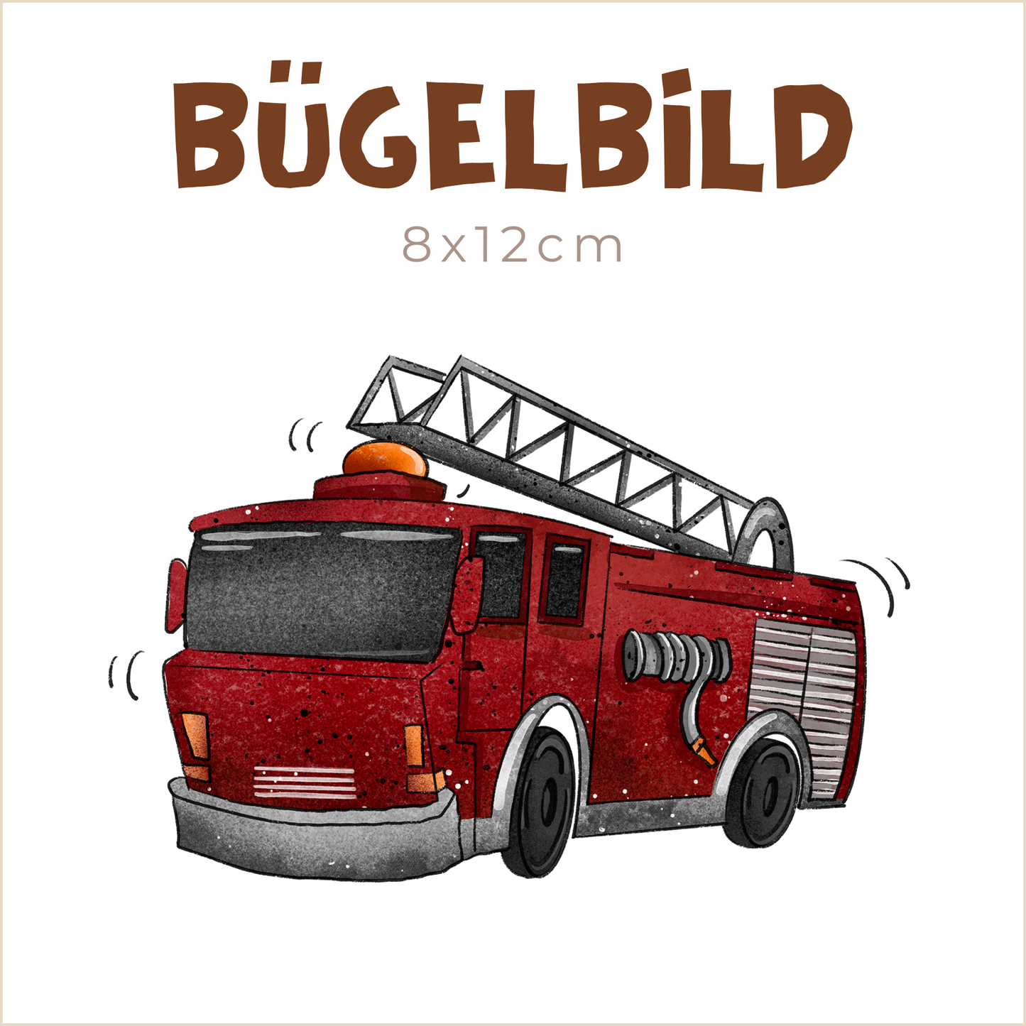 Bügelbild Fire Truck red | 8x12cm