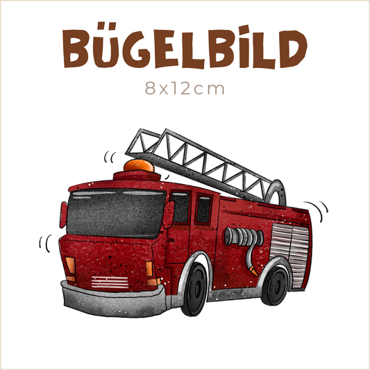 Bügelbild Fire Truck red | 8x12cm