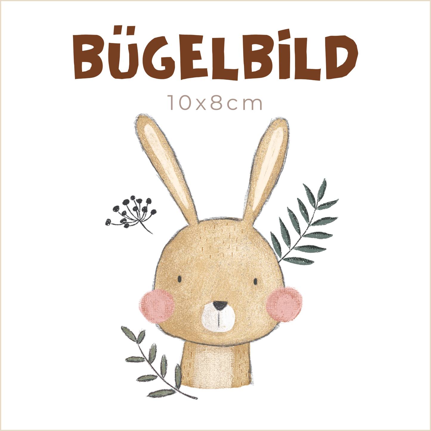 Bügelbild Forest Heads Rabbit | 10x8cm