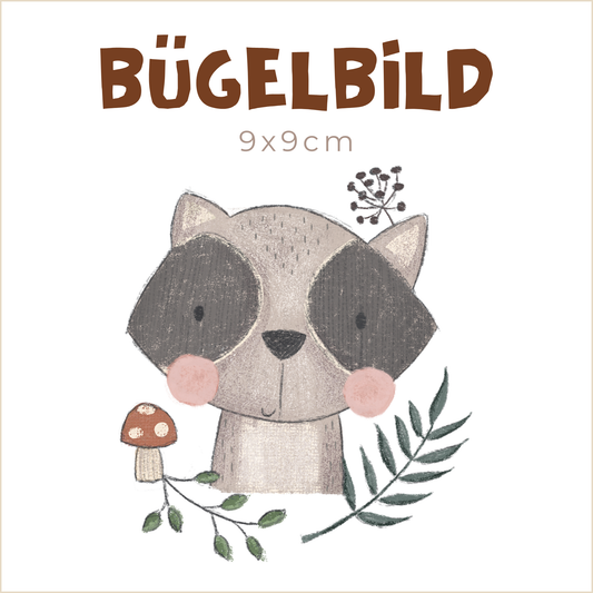 Bügelbild Forest Heads Racoon | 9x9cm