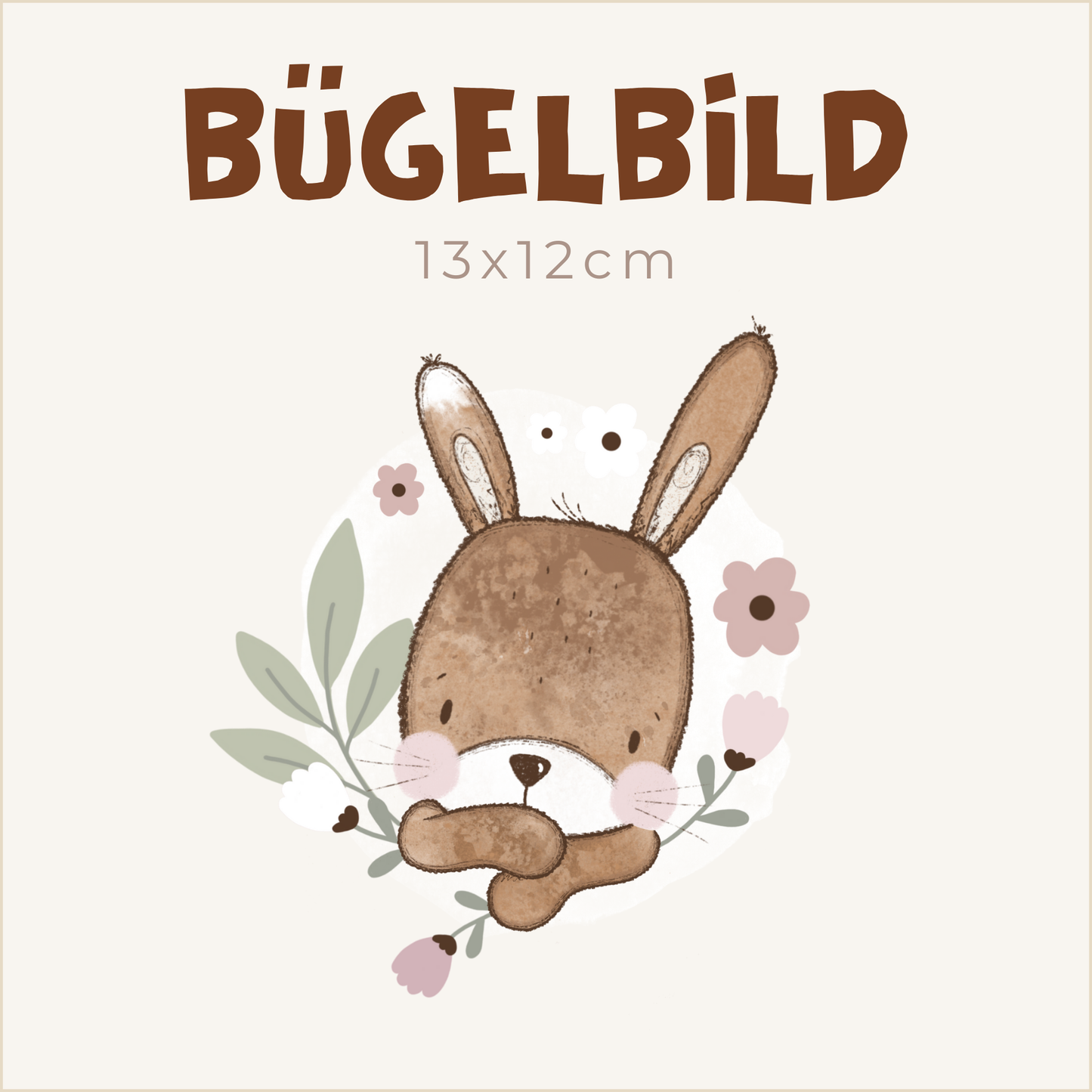 Bügelbild Frühlingshase | 13x12cm