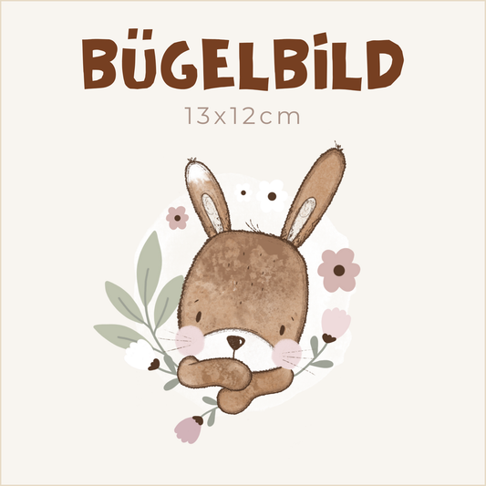 Bügelbild Frühlingshase | 13x12cm